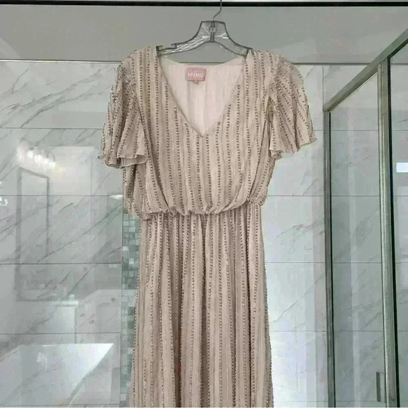 Show me your mumu- NWOT Show me the ring Beaded Maxi Dress Sz M - Picture 6 of 12